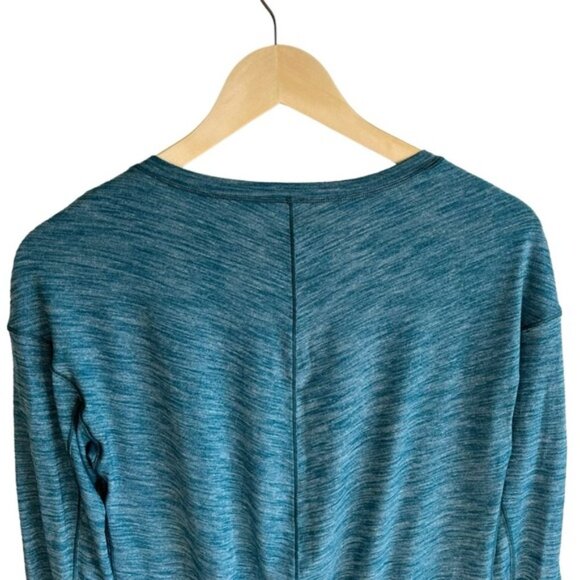Lululemon Meant To Move Long Sleeve Size 4 Heathered Dark Uniform Blue Teal - Picture 8 of 11